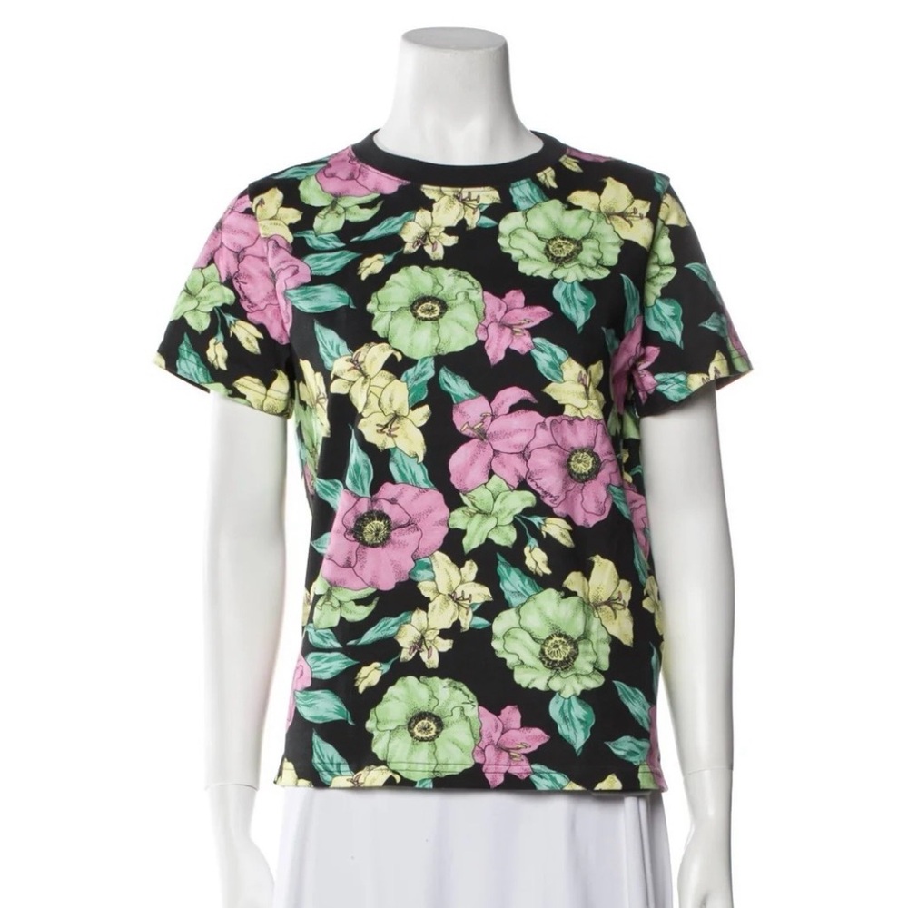 Balenciaga Floral Print Short Sleeve Tee - Picture 1 of 7